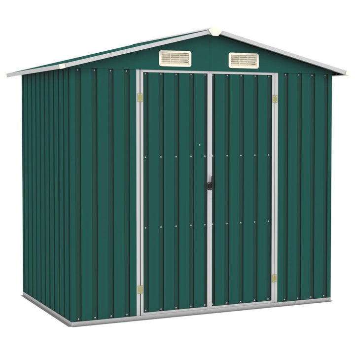 vidaXL Garden Shed Green 205x129x183 cm Galvanised Steel