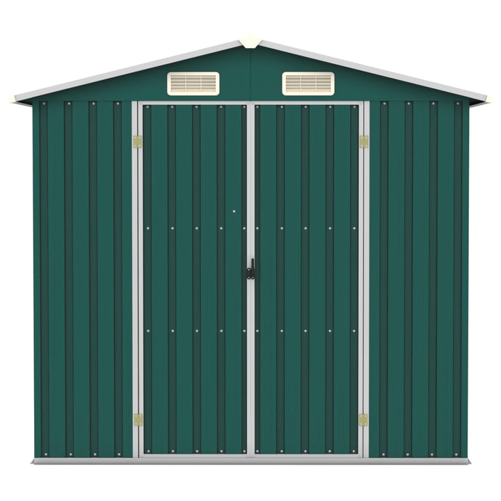 vidaXL Garden Shed Green 205x129x183 cm Galvanised Steel