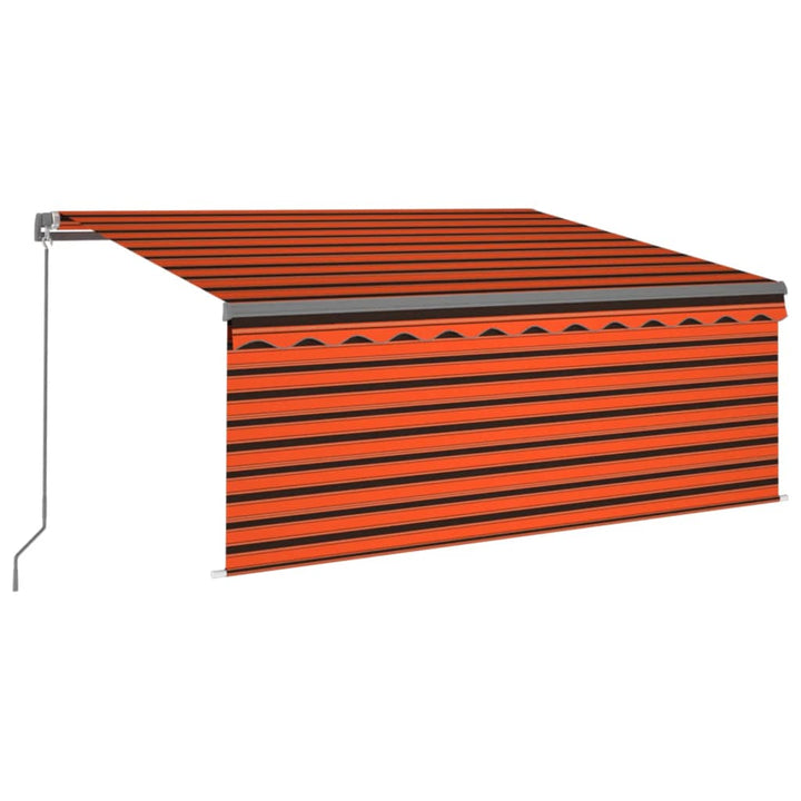 vidaXL Manual Retractable Awning with Blind&LED 3x2.5m Blue&White