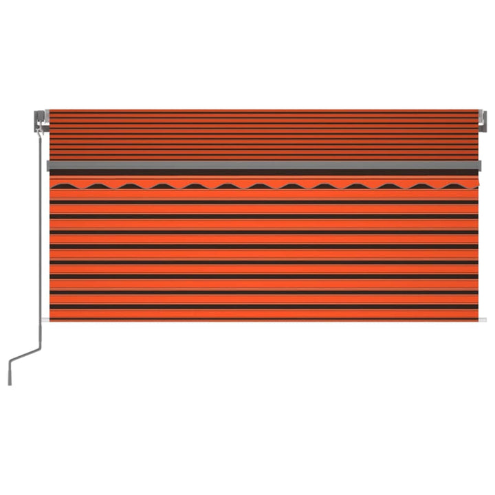 vidaXL Manual Retractable Awning with Blind&LED 3x2.5m Blue&White