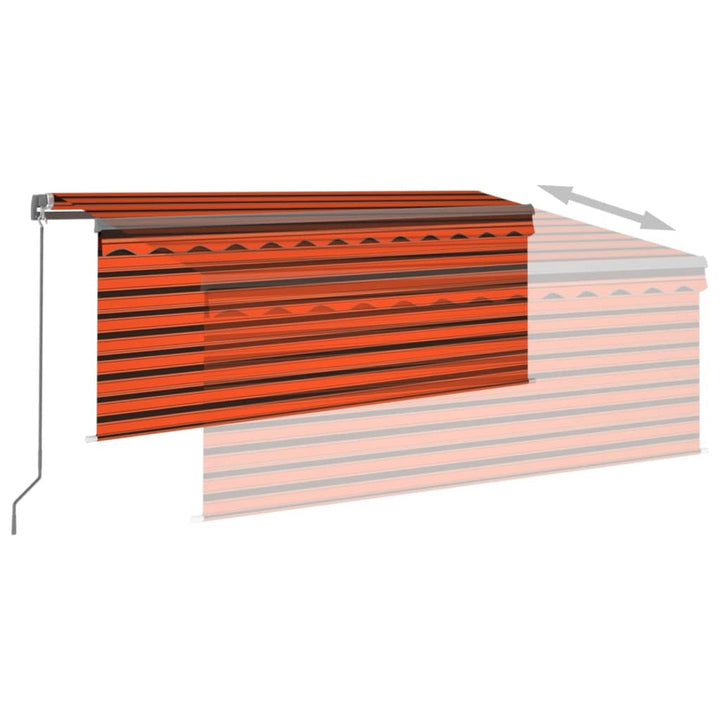 vidaXL Manual Retractable Awning with Blind&LED 3x2.5m Blue&White
