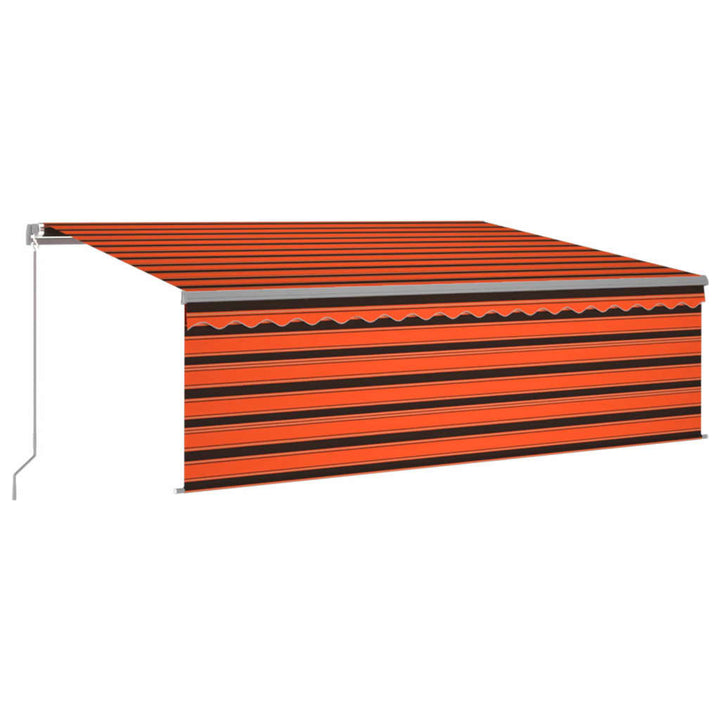 vidaXL Manual Retractable Awning with Blind&LED 3x2.5m Blue&White