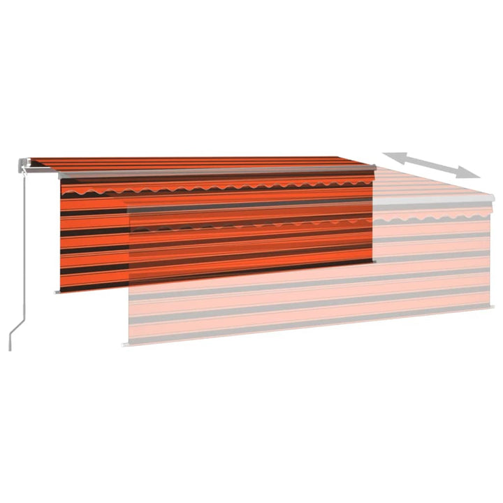 vidaXL Manual Retractable Awning with Blind&LED 3x2.5m Blue&White