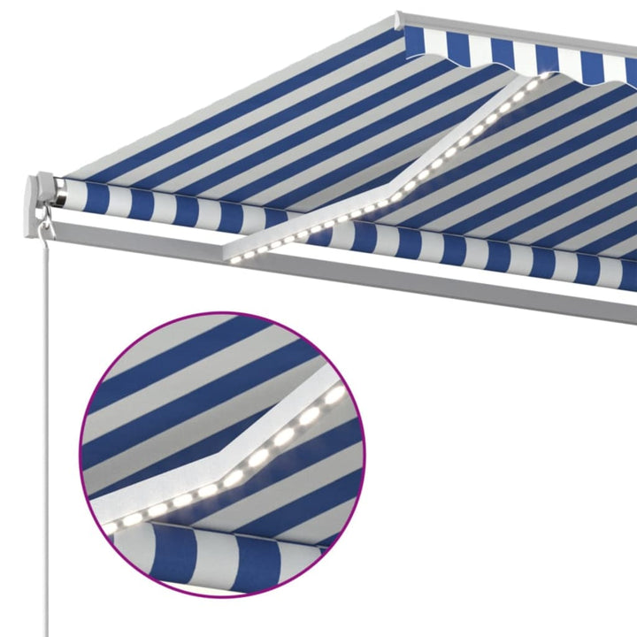 vidaXL Manual Retractable Awning with LED Burgundy 300x250 cm
