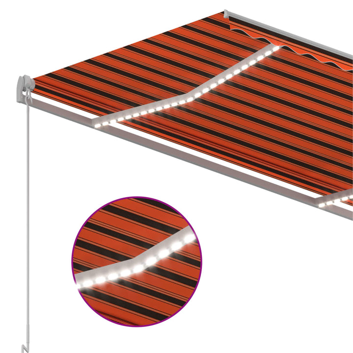 vidaXL Manual Retractable Awning with LED Burgundy 300x250 cm