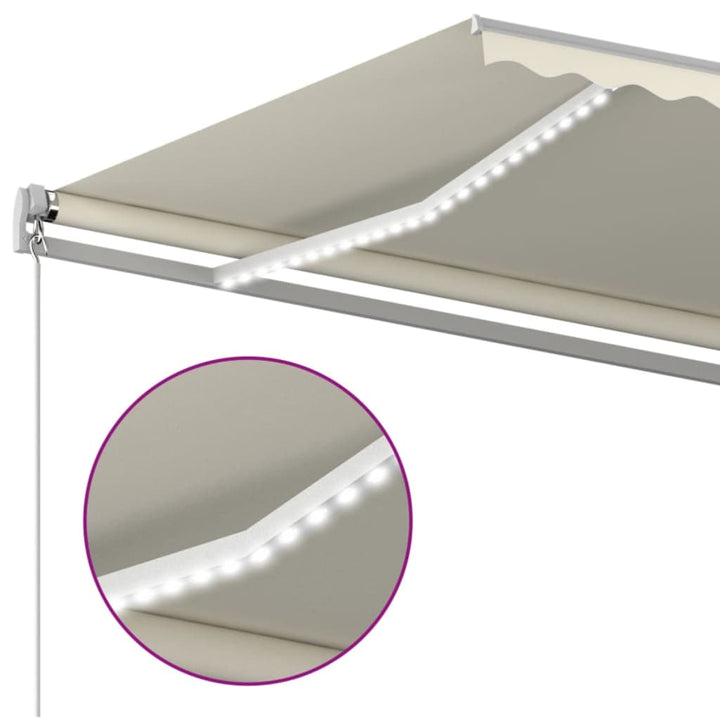vidaXL Manual Retractable Awning with LED Burgundy 300x250 cm