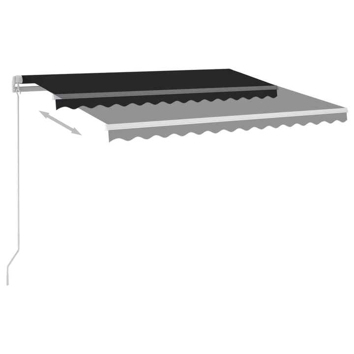 vidaXL Manual Retractable Awning with LED Burgundy 300x250 cm