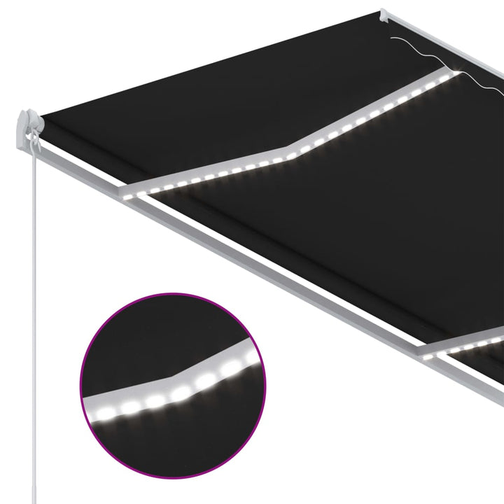 vidaXL Manual Retractable Awning with LED Burgundy 300x250 cm