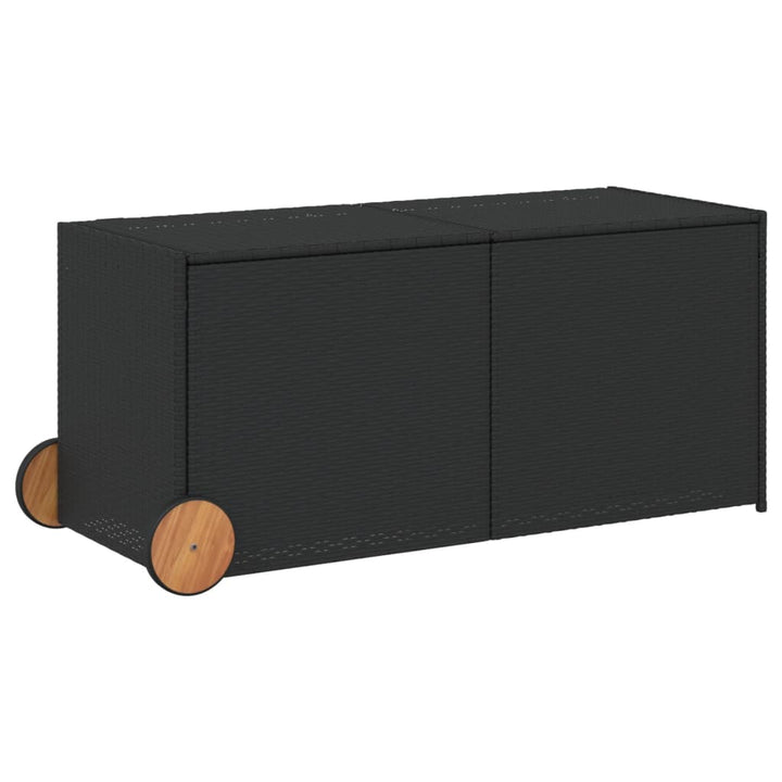 vidaXL Garden Storage Box Poly Rattan 200x50x60 cm Black