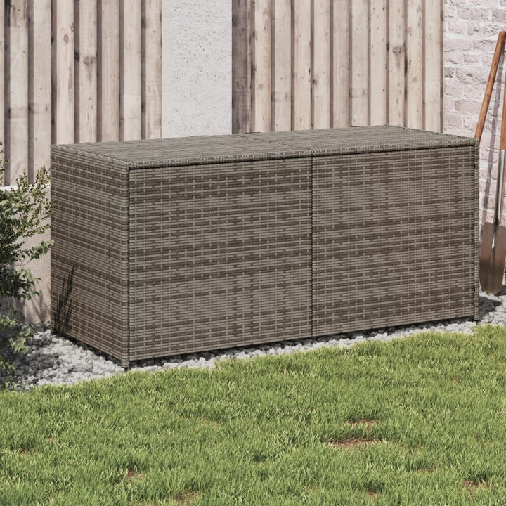 vidaXL Garden Storage Box Poly Rattan 200x50x60 cm Black
