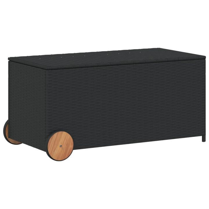 vidaXL Garden Storage Box Poly Rattan 200x50x60 cm Black