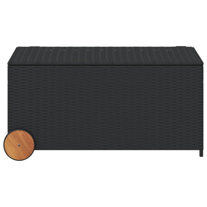 vidaXL Garden Storage Box Poly Rattan 200x50x60 cm Black