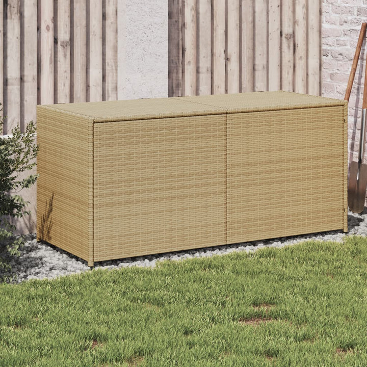 vidaXL Garden Storage Box Poly Rattan 200x50x60 cm Black