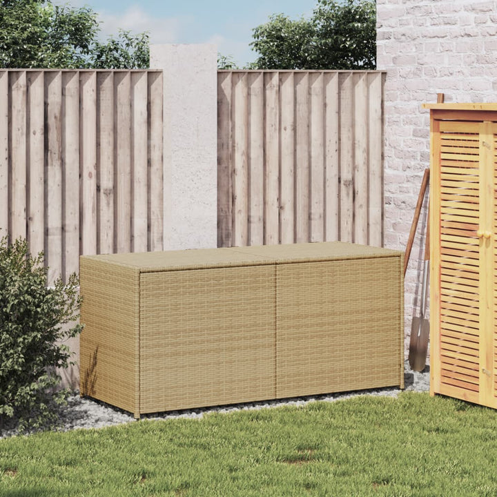 vidaXL Garden Storage Box Poly Rattan 200x50x60 cm Black