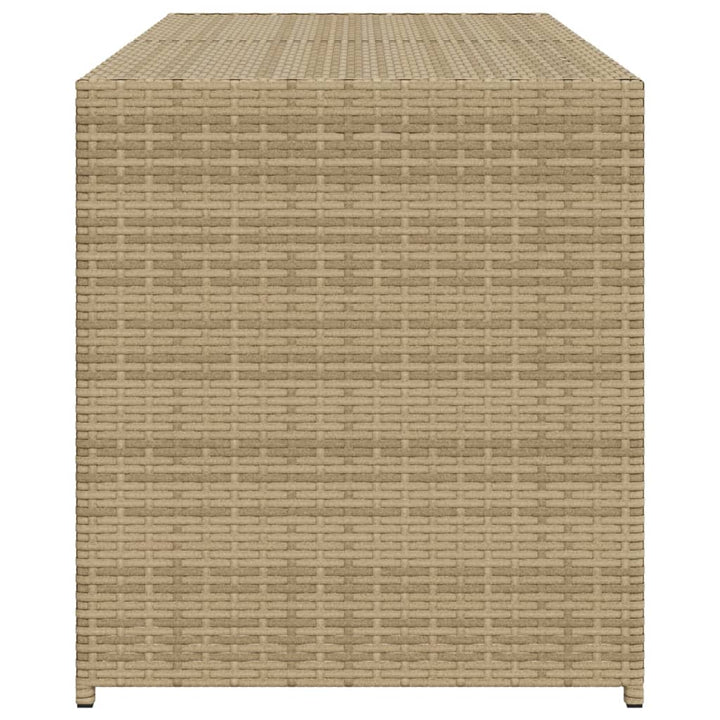 vidaXL Garden Storage Box Poly Rattan 200x50x60 cm Black