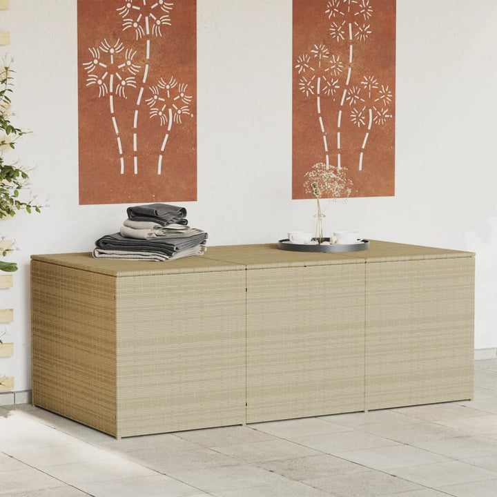 vidaXL Garden Storage Box Poly Rattan 200x50x60 cm Black