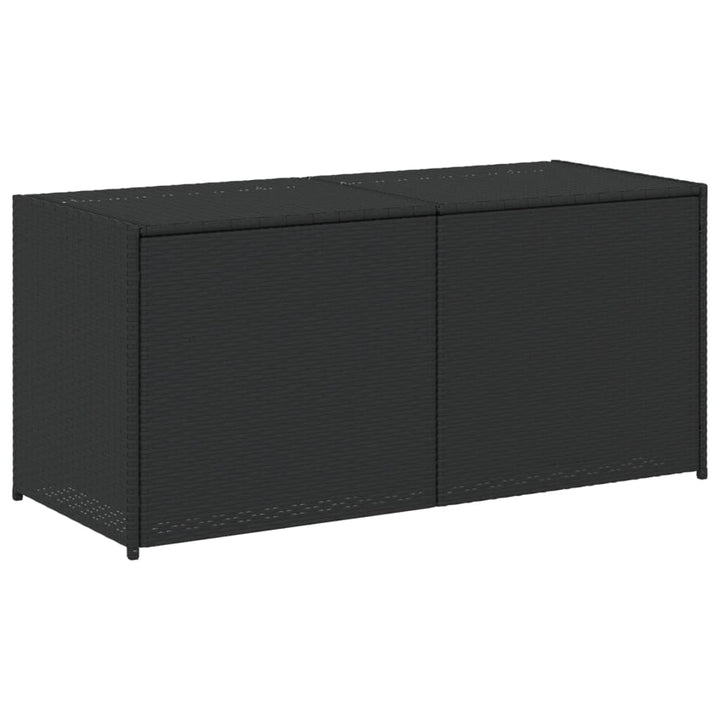 vidaXL Garden Storage Box Poly Rattan 200x50x60 cm Black