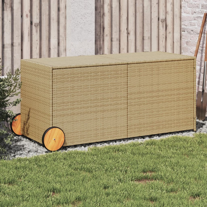 vidaXL Garden Storage Box Poly Rattan 200x50x60 cm Black