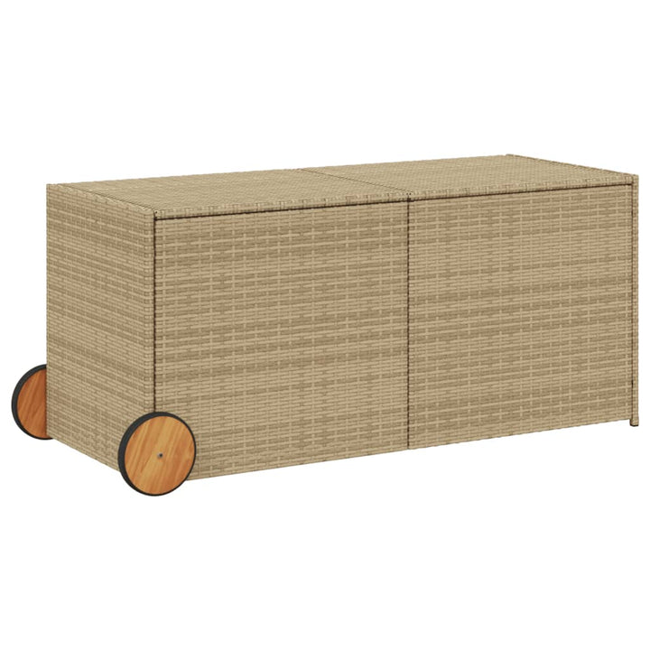 vidaXL Garden Storage Box Poly Rattan 200x50x60 cm Black