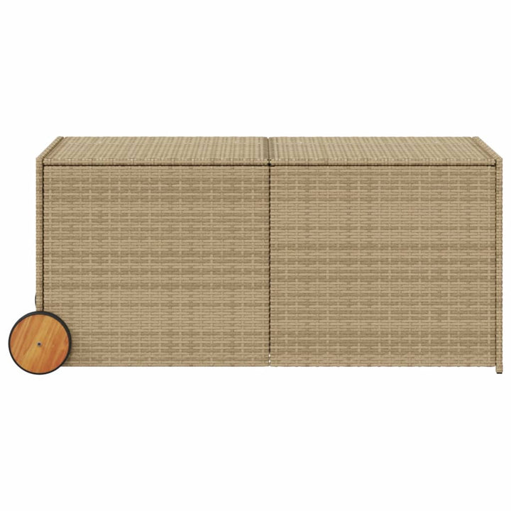 vidaXL Garden Storage Box Poly Rattan 200x50x60 cm Black