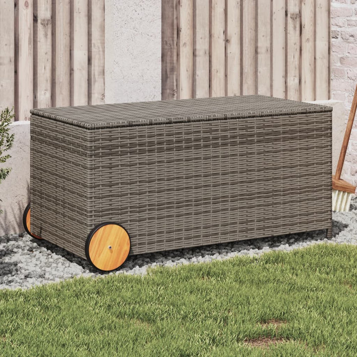vidaXL Garden Storage Box Poly Rattan 200x50x60 cm Black