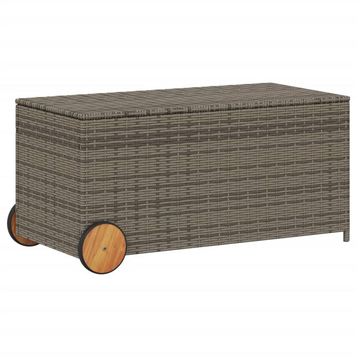 vidaXL Garden Storage Box Poly Rattan 200x50x60 cm Black