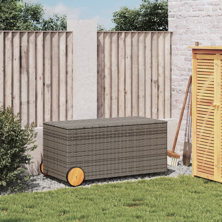vidaXL Garden Storage Box Poly Rattan 200x50x60 cm Black