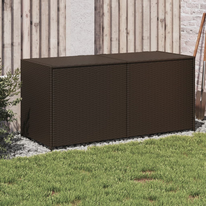 vidaXL Garden Storage Box Poly Rattan 200x50x60 cm Black