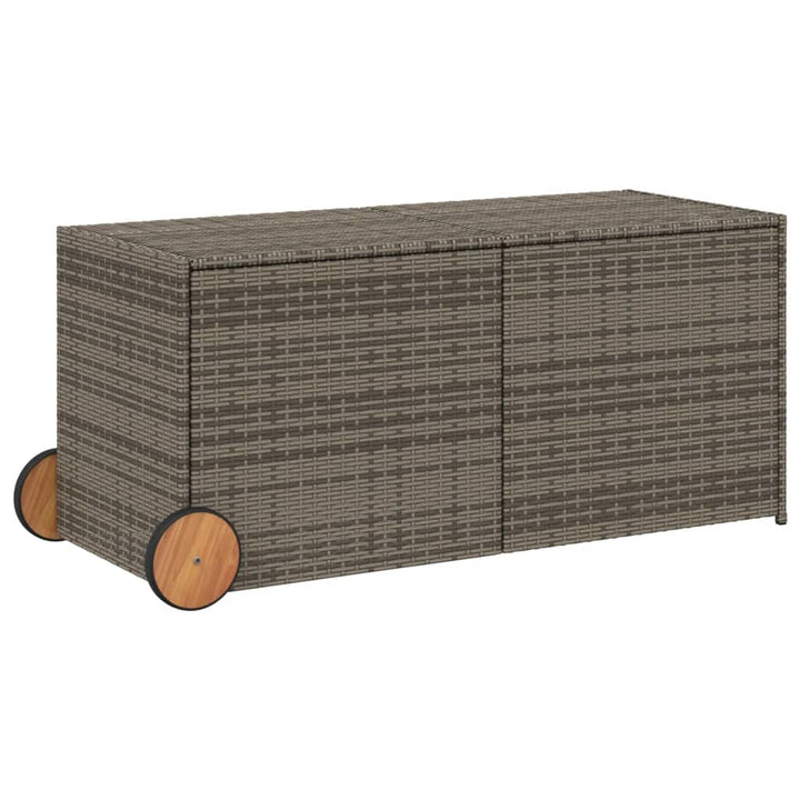 vidaXL Garden Storage Box Poly Rattan 200x50x60 cm Black