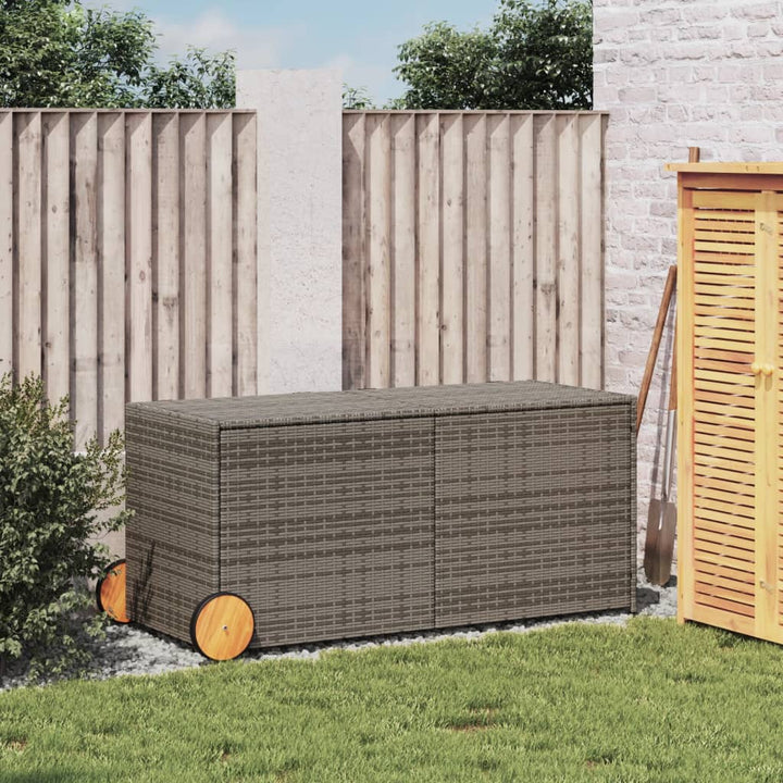 vidaXL Garden Storage Box Poly Rattan 200x50x60 cm Black