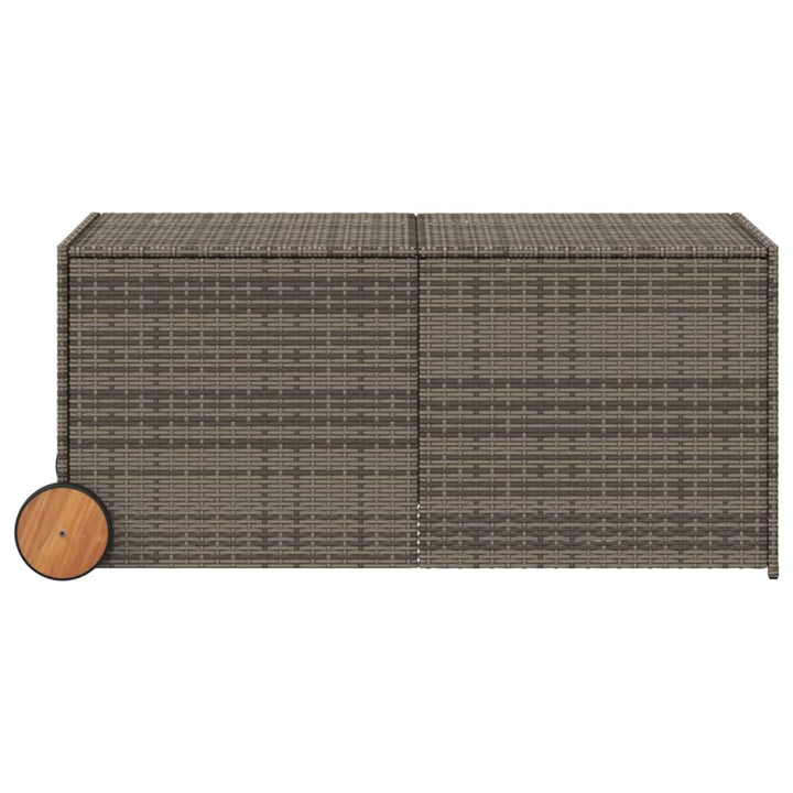 vidaXL Garden Storage Box Poly Rattan 200x50x60 cm Black