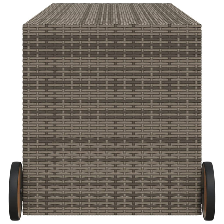vidaXL Garden Storage Box Poly Rattan 200x50x60 cm Black