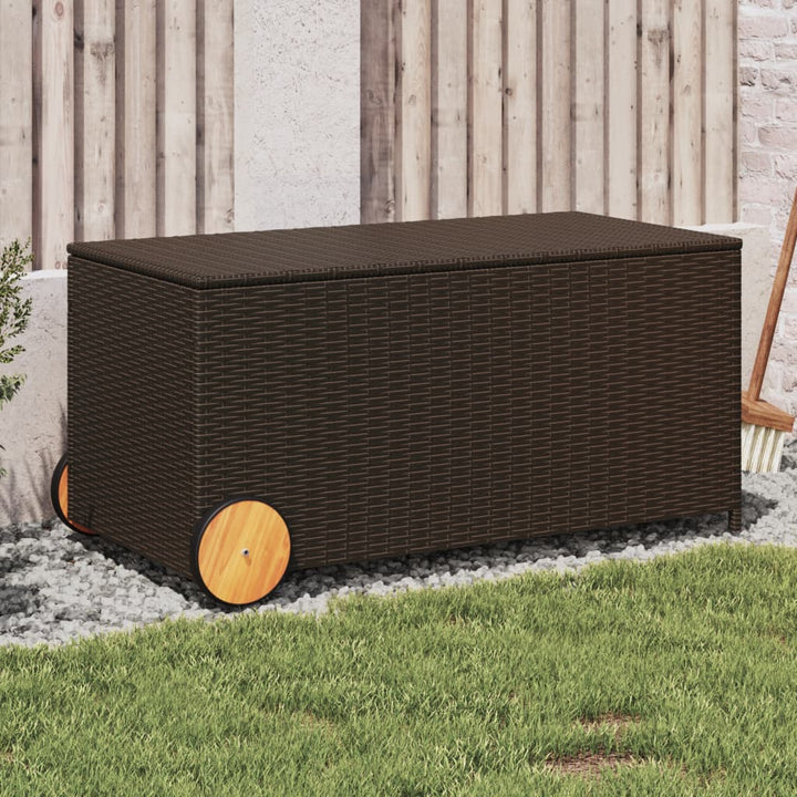 vidaXL Garden Storage Box Poly Rattan 200x50x60 cm Black