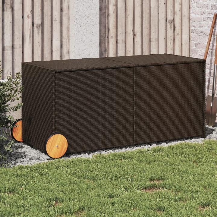 vidaXL Garden Storage Box Poly Rattan 200x50x60 cm Black