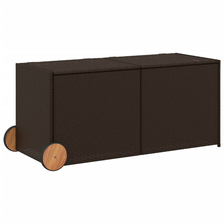 vidaXL Garden Storage Box Poly Rattan 200x50x60 cm Black