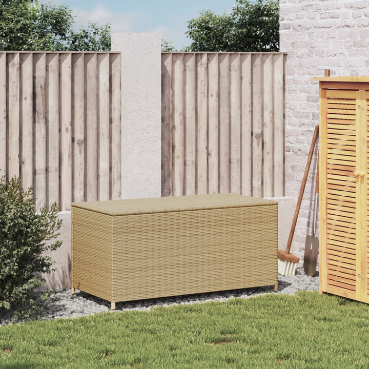 vidaXL Garden Storage Box Poly Rattan 200x50x60 cm Black