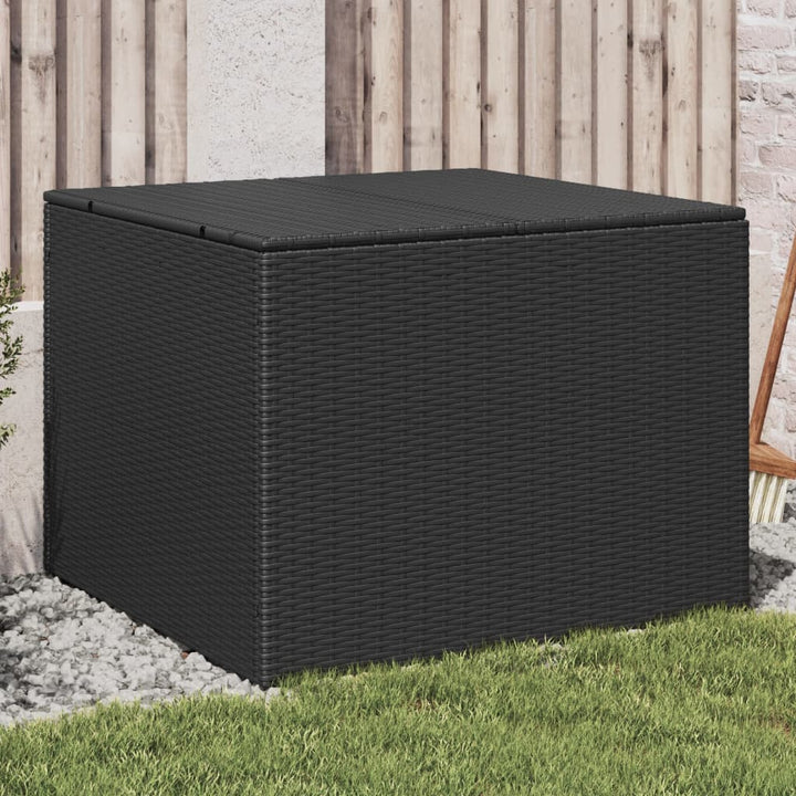 vidaXL Garden Storage Box Poly Rattan 200x50x60 cm Black