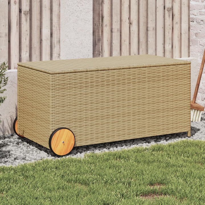 vidaXL Garden Storage Box Poly Rattan 200x50x60 cm Black