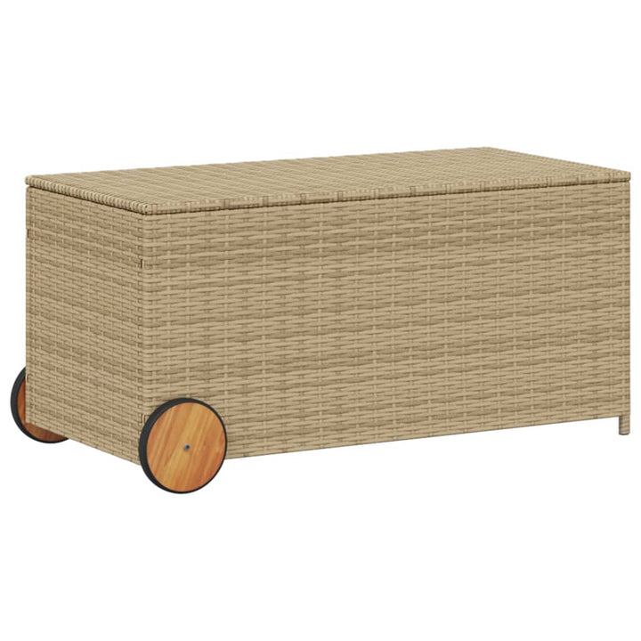 vidaXL Garden Storage Box Poly Rattan 200x50x60 cm Black