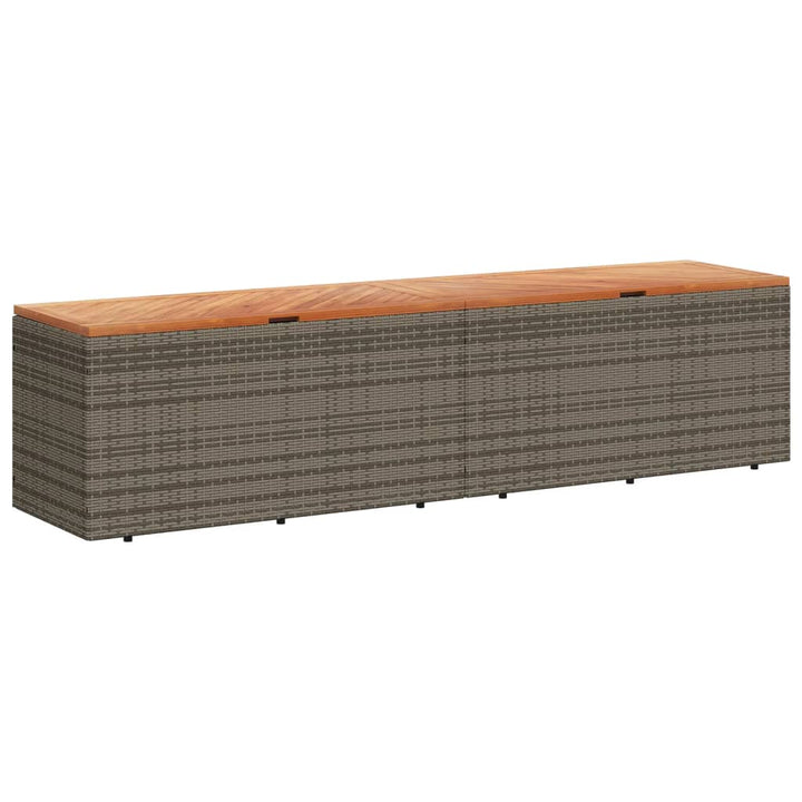 vidaXL Garden Storage Box Black 110x50x54 cm Poly Rattan Acacia Wood
