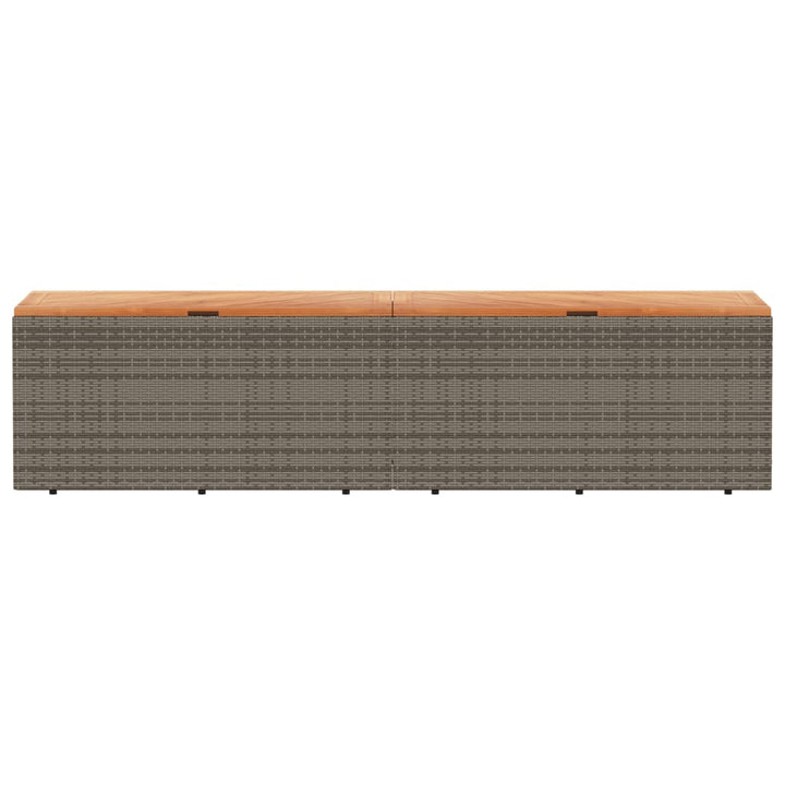 vidaXL Garden Storage Box Black 110x50x54 cm Poly Rattan Acacia Wood