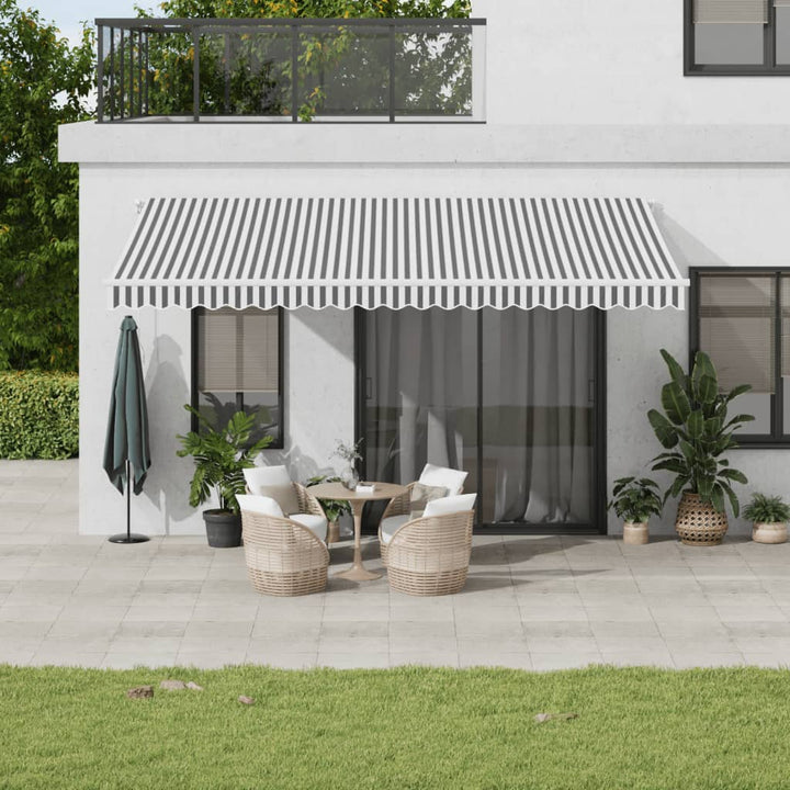vidaXL Manual Retractable Awning with LED Burgundy 300x250 cm