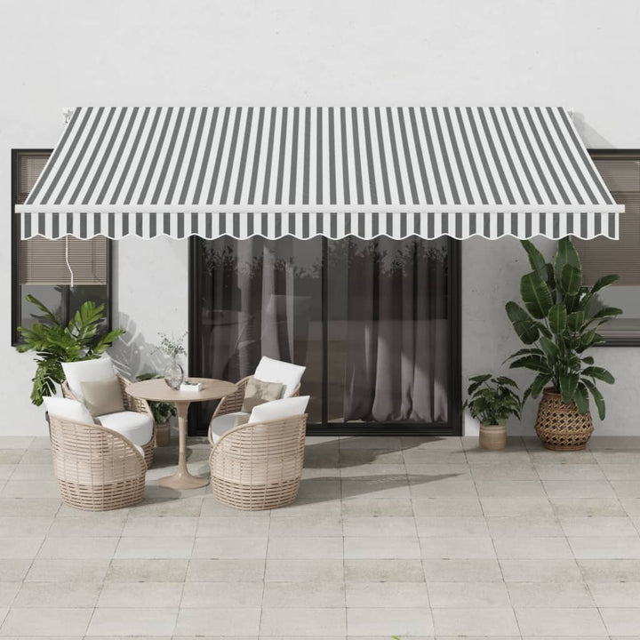 vidaXL Manual Retractable Awning with LED Burgundy 300x250 cm
