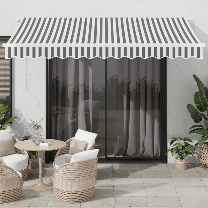 vidaXL Manual Retractable Awning with LED Burgundy 300x250 cm