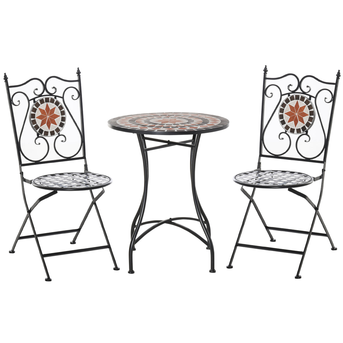 Elegant 3 Piece Bistro Set Mosaic Design Outdoor Spaces