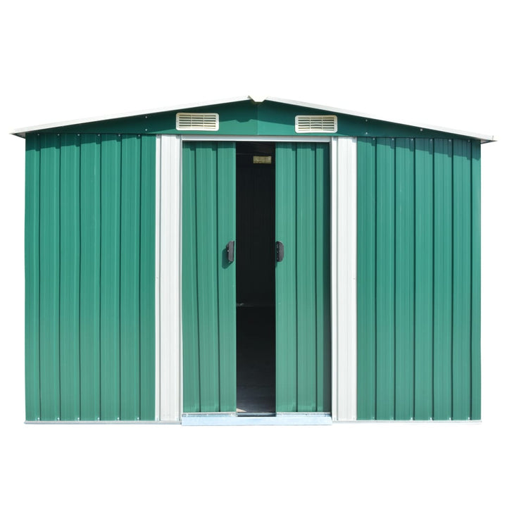 vidaXL Garden Shed 257x298x178 cm Metal Green