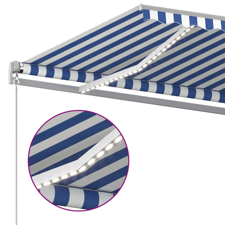 vidaXL Manual Retractable Awning with LED Burgundy 300x250 cm