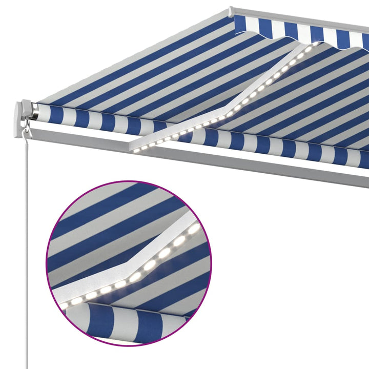 vidaXL Manual Retractable Awning with LED Burgundy 300x250 cm