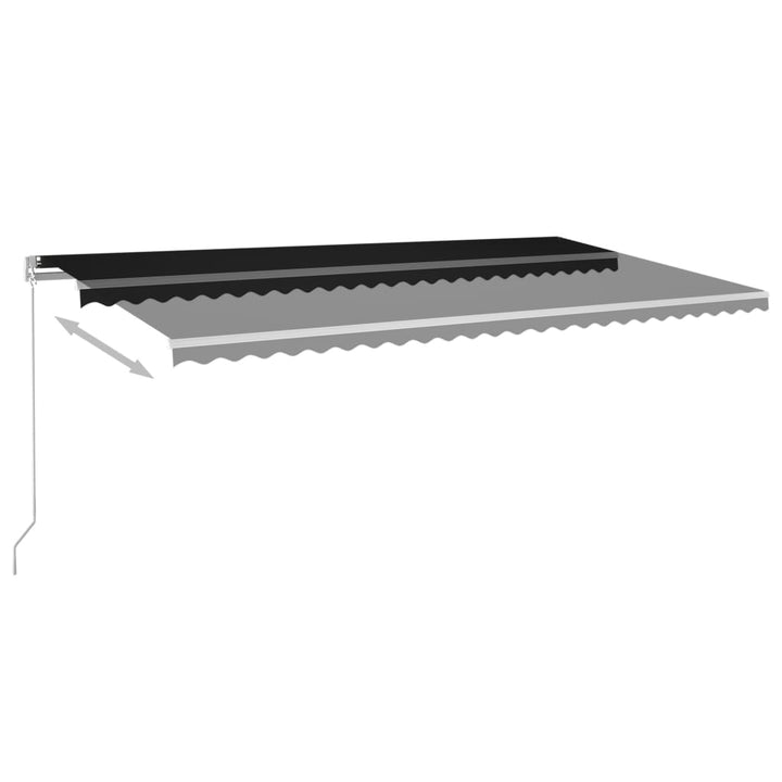 vidaXL Manual Retractable Awning with LED Burgundy 300x250 cm