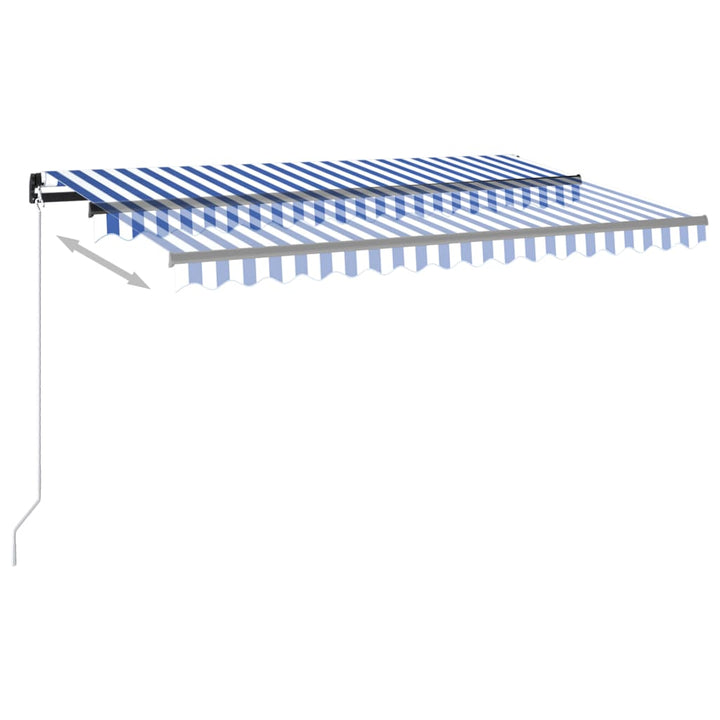 vidaXL Manual Retractable Awning with LEDs Burgundy 400x300 cm